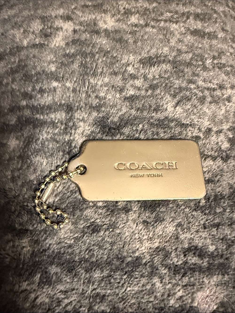 Vintage Coach Logo New York Hang Tag Bag Purse Charm Keychain Fob Gold 2.25โ